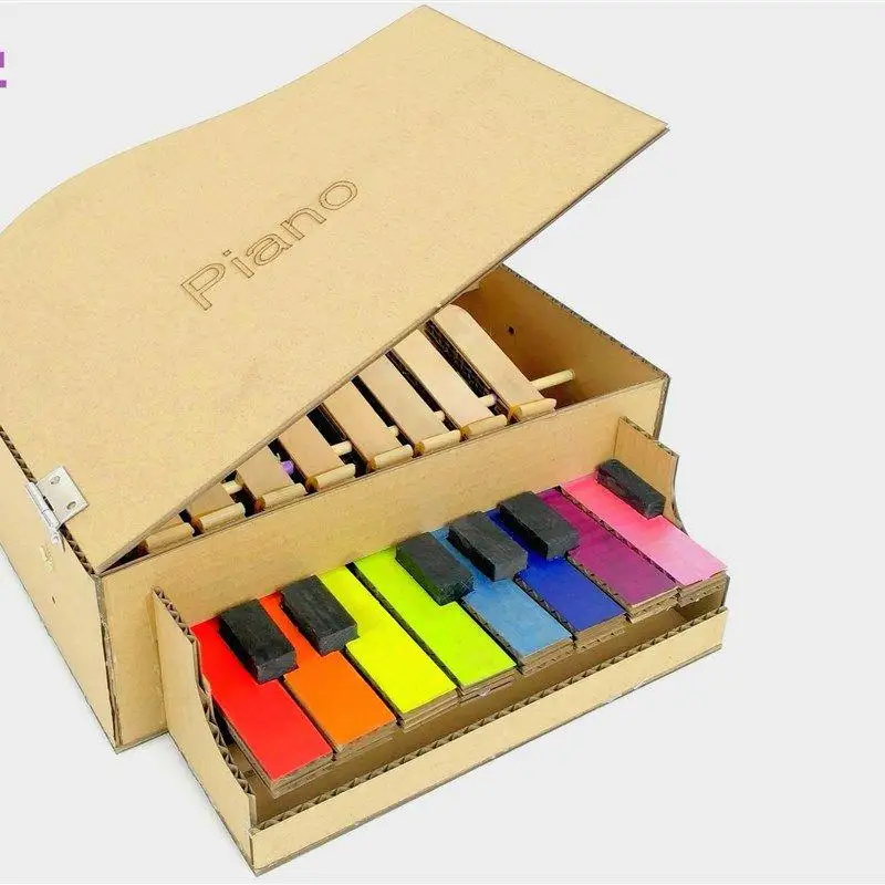 Children Creative Handmade Diy Mini Eight Tone Piano Instrument Material Pack Musical Early Education Teaching Aids