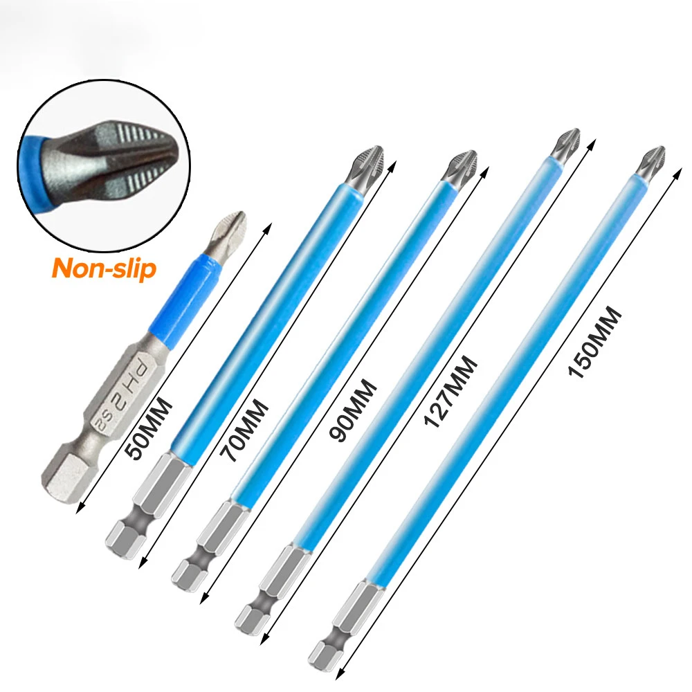 1pc 25-150mm Screwdriver Bit Set PH2 Magnetic Screw Set Philips Key Slotted Batch Electric Drill Mechanical Workshop Hand Tools