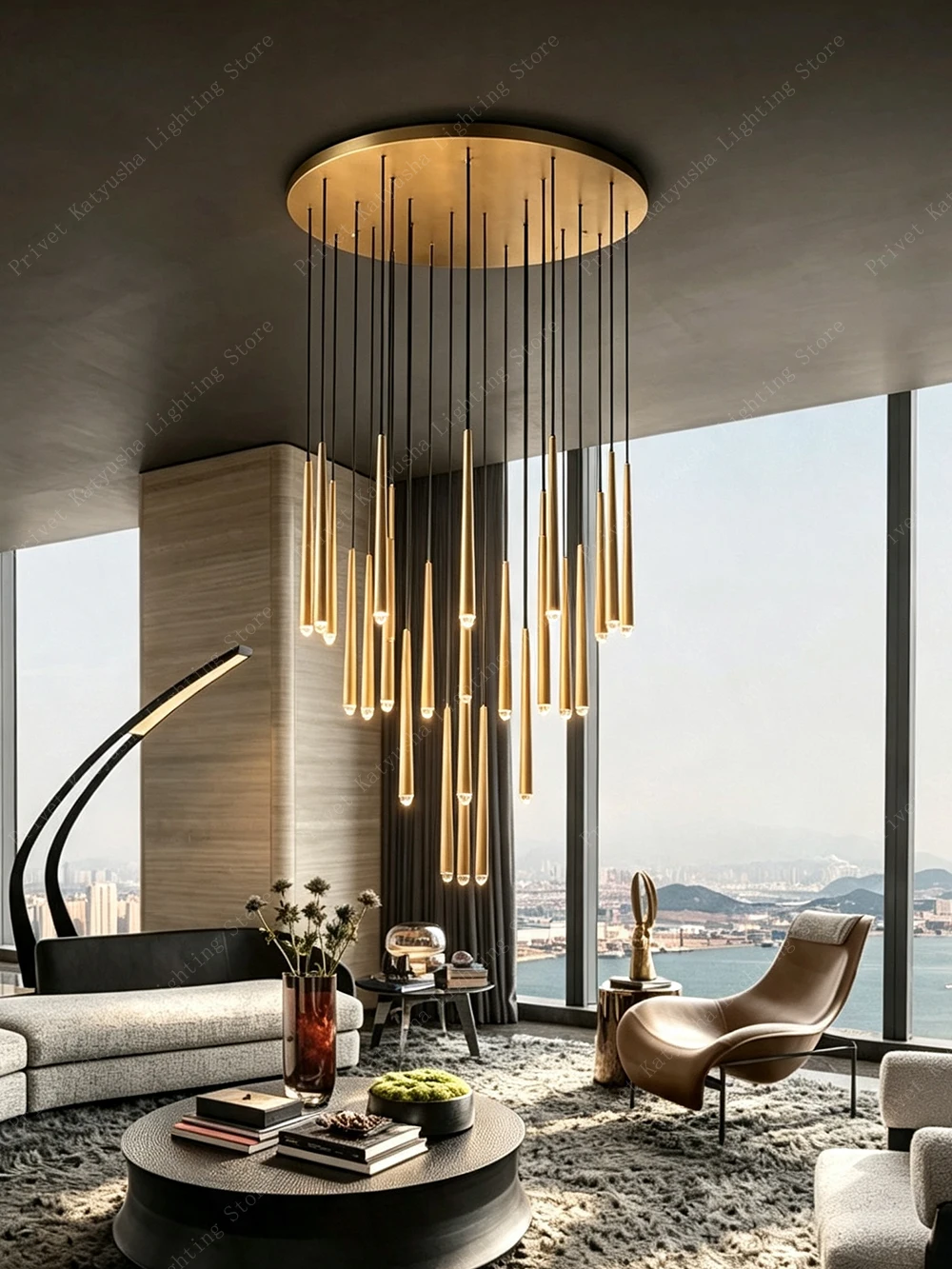 American Style Bronze Crystal Ceiling Chandelier Classic Vintage Water-drop Round Living Room Dining Room Decor Lustres