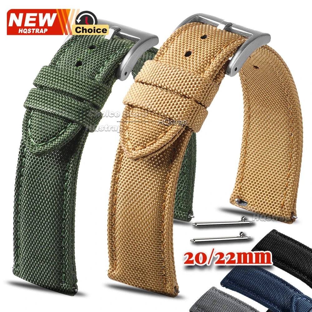 New Sailcloth Watch Strap 20mm 22mm Two-Sided Nylon Band for Omega Quick Release Waterproof Belt for Seiko Bracelet for Rolex