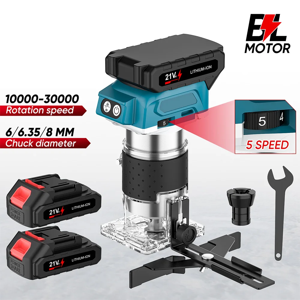 Bürstenloser Holzfräser, Holzschneider, elektrische Handmaschine, Trimmer, Carentry-Werkzeug, Holzbearbeitung, Zierleiste für Makita 18 V, keine Batterie
