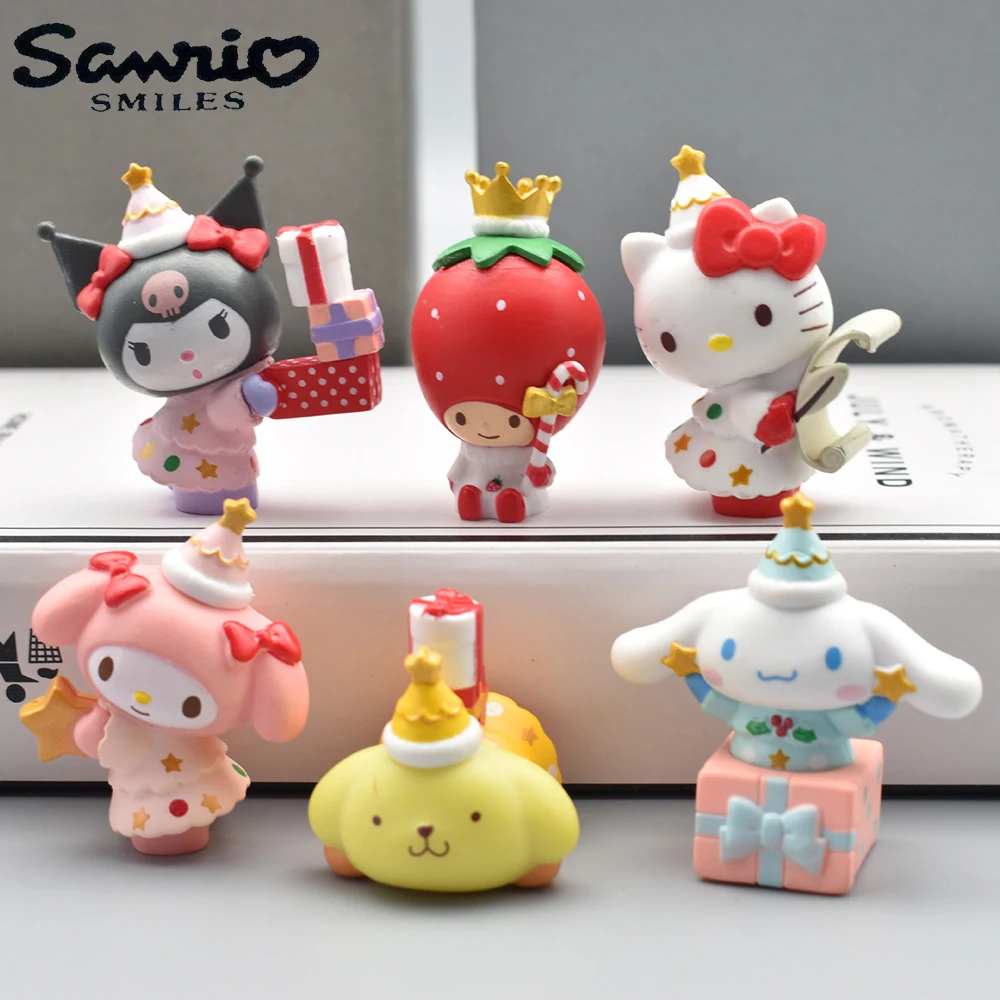 

Фигурка Hello Kitty 5 см, Sanrio, аниме мелодия, коричная кукла куроми, Kawaii Diy, украшение для торта, рождественские подарки для детей