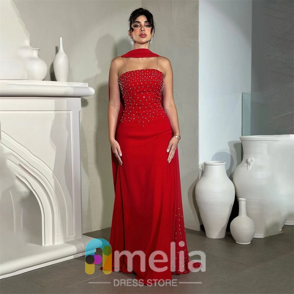 

Amelia Elegant Party dresses Woman Strapless Chiffon Evening Prom Dresses for Special Occasions Formal Gowns For Dubai 2024