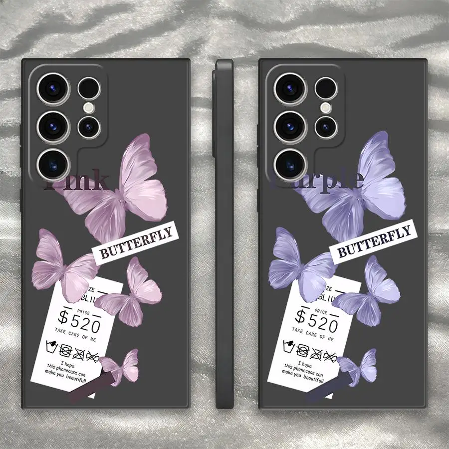 Phone Cover Case for Samsung Galaxy S26 Ultra S20 FE S24 S25 Plus S21 S23 Note 20 10 S22 Butterfly Pattern