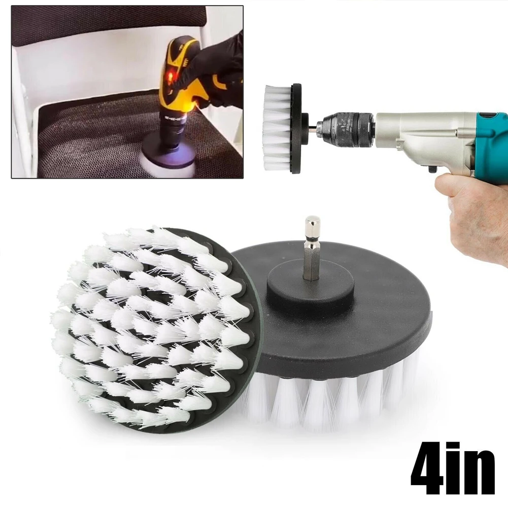 4 Inch Car Disc Brush Car Polishing Brush Wheel Cleaning For Cleaning Carpet Leather And Upholstery Brush Attachment Set