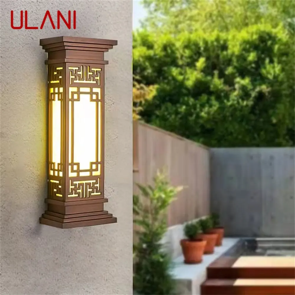 ULANI-Luz LED de estilo chino para exteriores, candelabros de pared, lámpara impermeable para el hogar, balcón, clásico