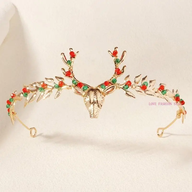 Kerstthema rendier Barrette Holiday Vier kersthoofdband voor volwassen Y166
