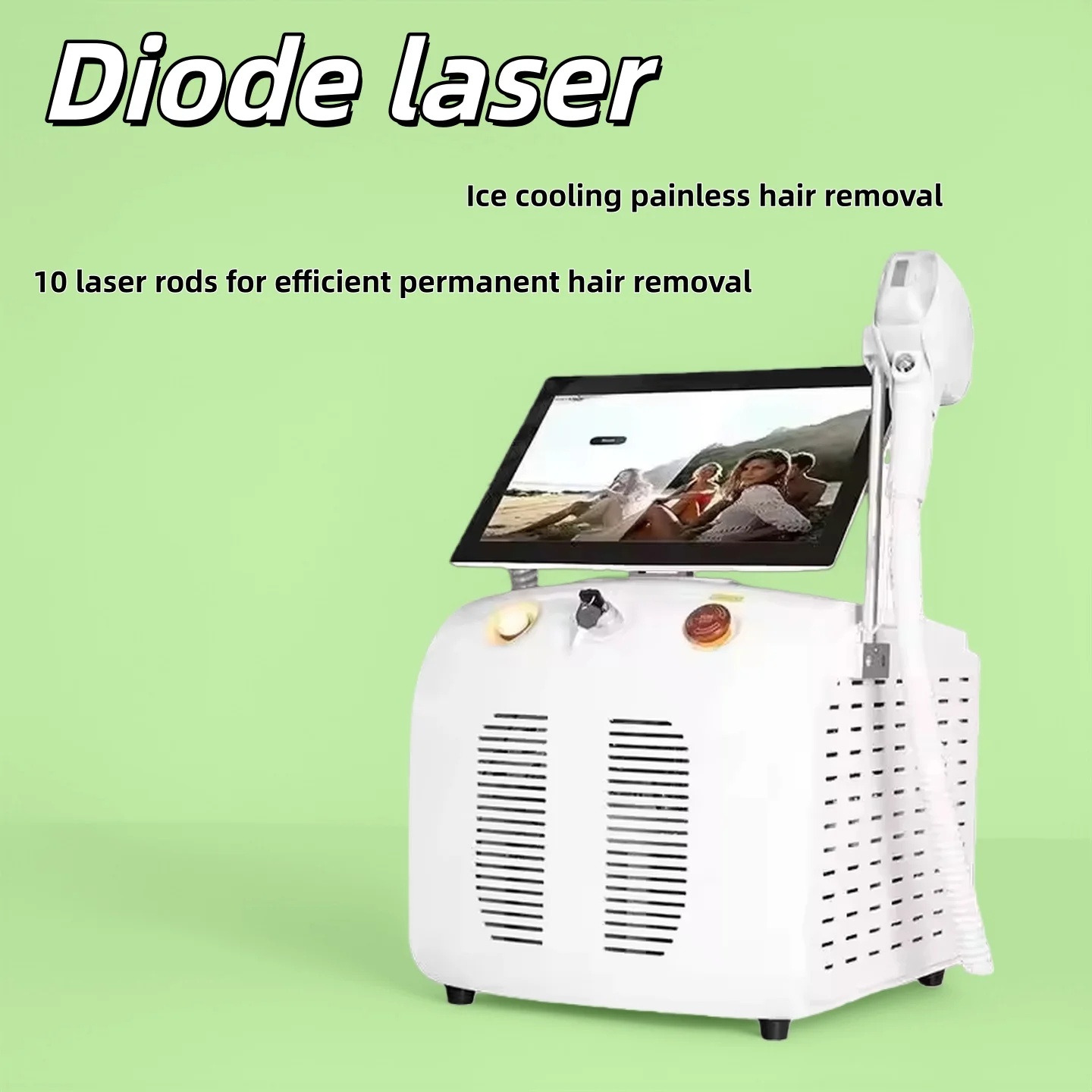 

2025 New 3 Wave Diode Laser Hair Removal Machine 808 755 1064nm Ice Point Painless Salon Home Tool