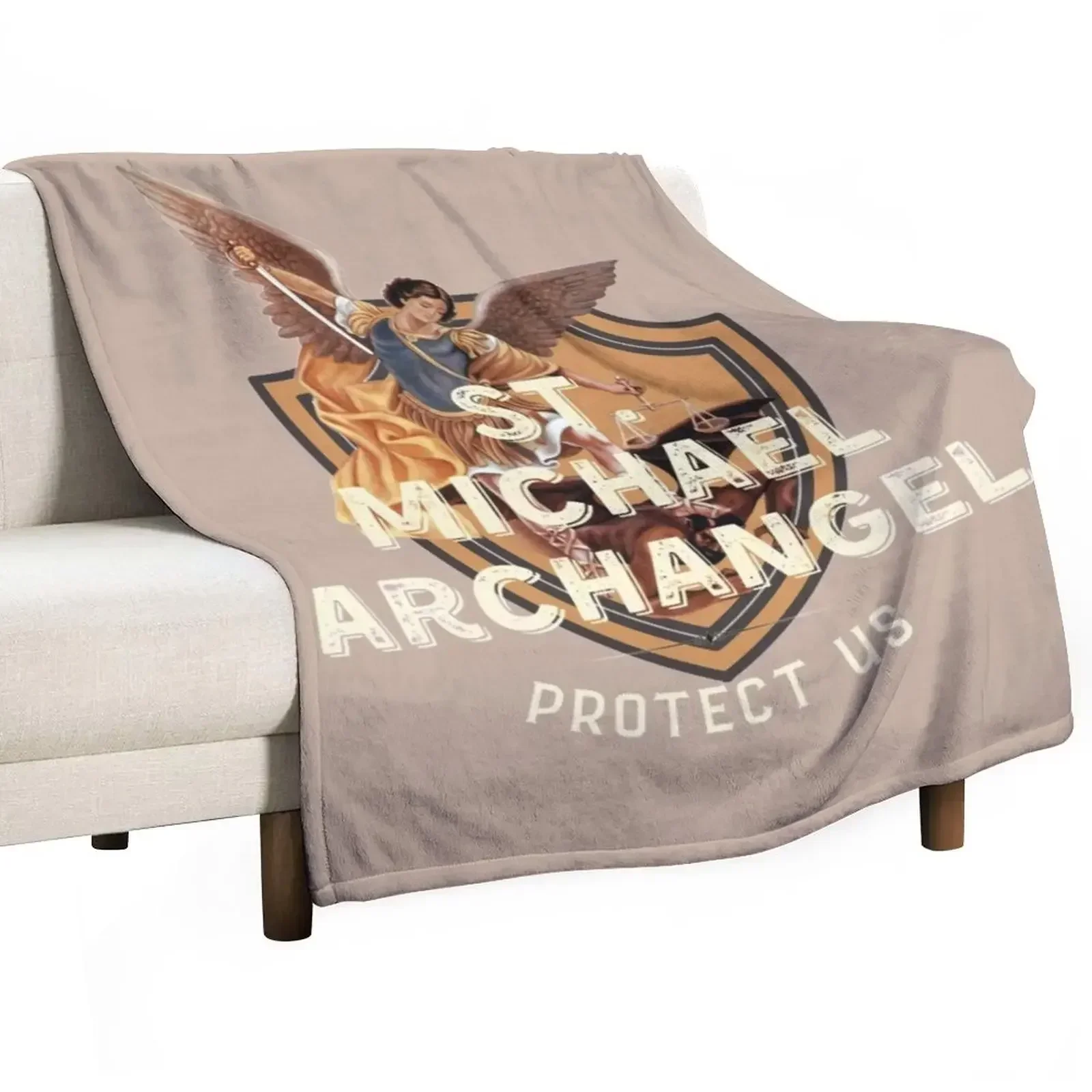 

Saint Michael, St Michael Archangel Throw Blanket Wrinkle Resistant Lightweight Blanket