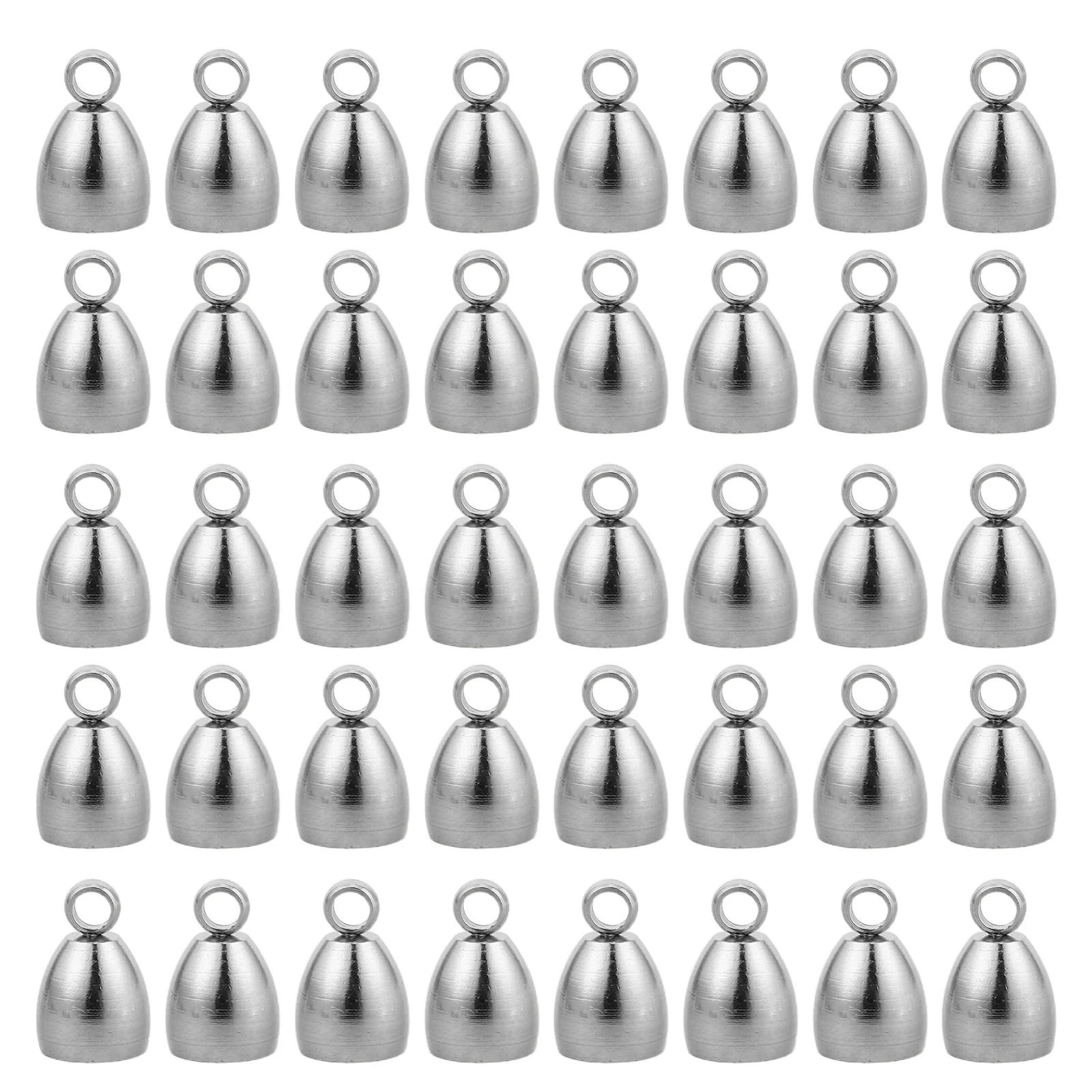 

40Pcs Durable Metal Rope End Caps Stainless Steel Jewelry Crimp Beads for Crafts Necklace Bracelet Making Tassel Cord End Cap