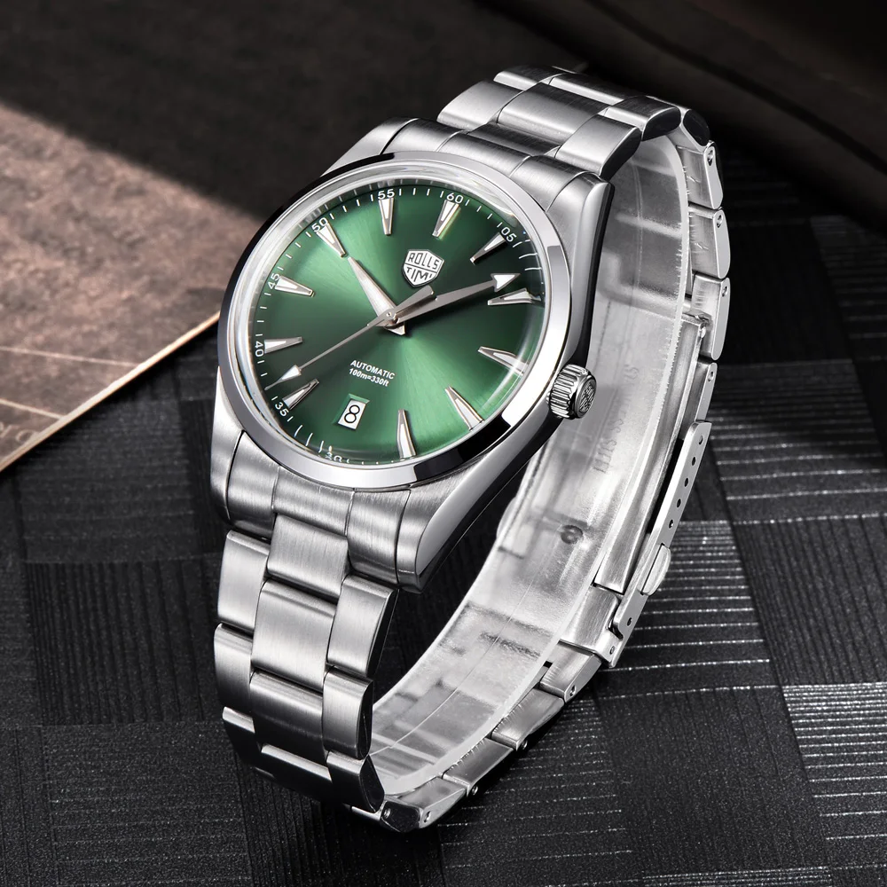 

RollsTimi 2025 New Mens Mechanical Watches Top Luxury NH35 Automatic Watch For Men AR Sapphire Mirror Waterproof BGW9 Luminous