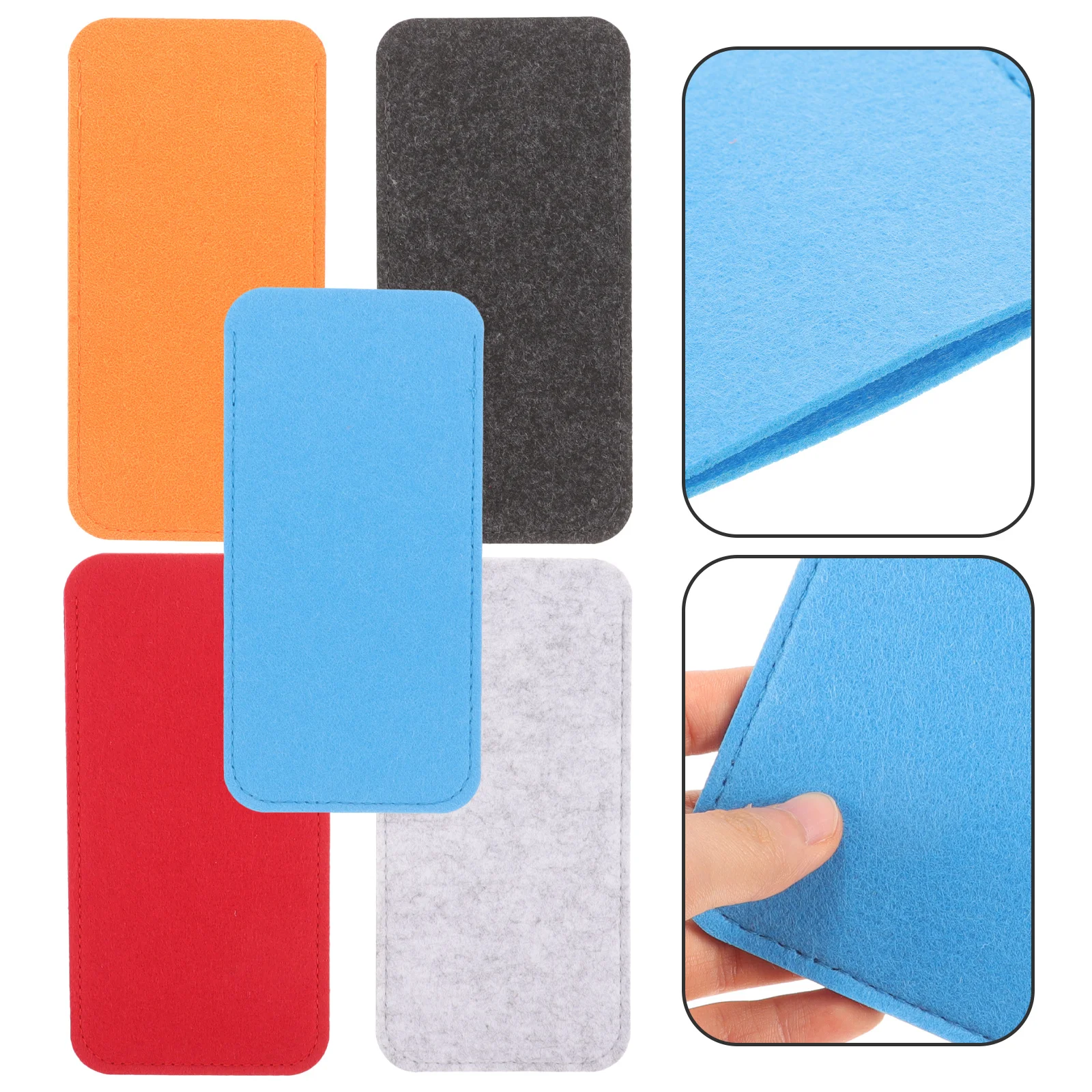 

5Pcs Glasses Pouch Felt Soft Eyeglass Case Durable Sunglass Travel Storage Bag Scratch Resistant Glasses Pouch