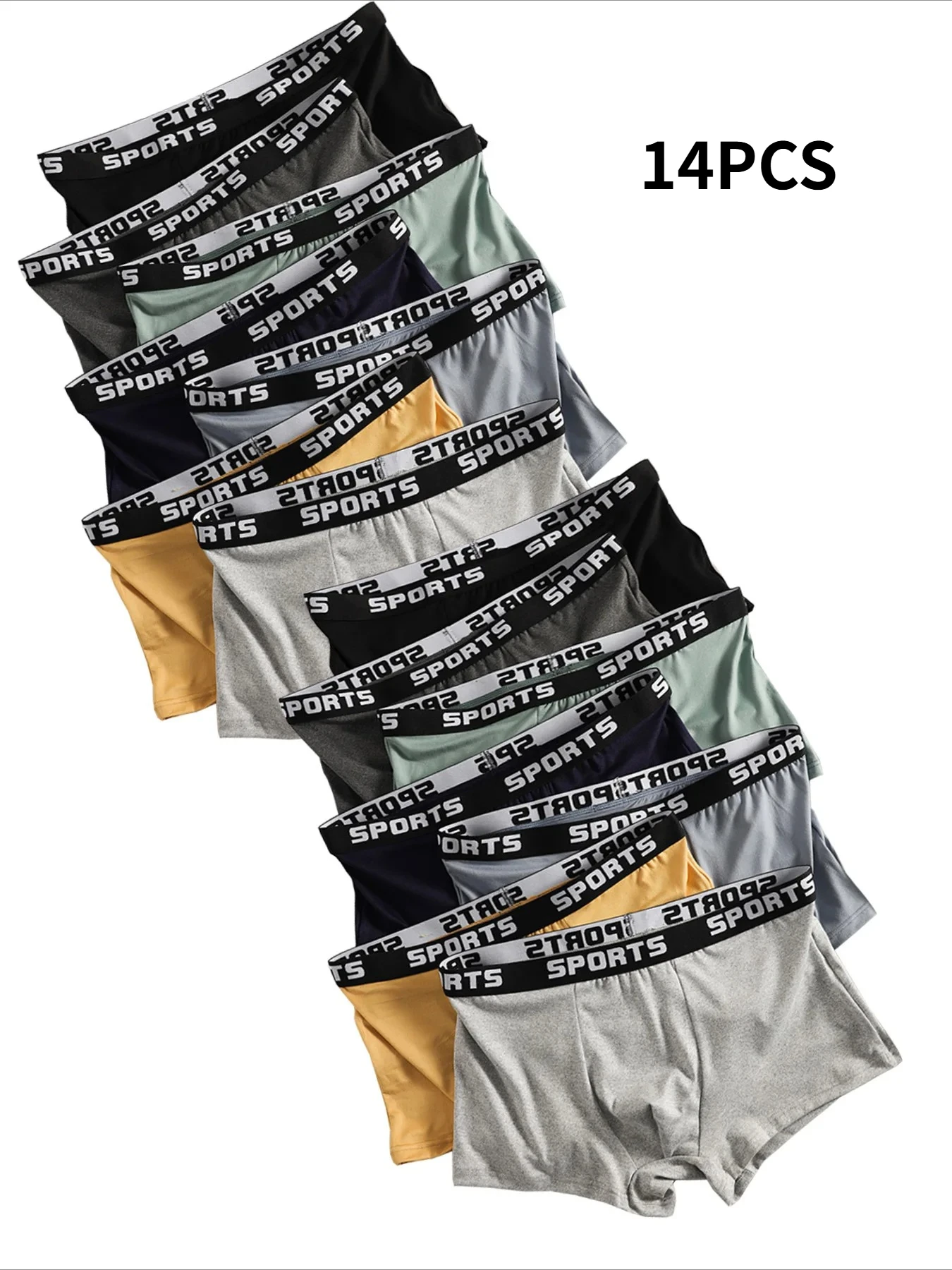 

14PCS Men's Underwear Soft and Breathable Multi-color Combination Men's Boxer Briefs Set Leisure Sports Male Underpants