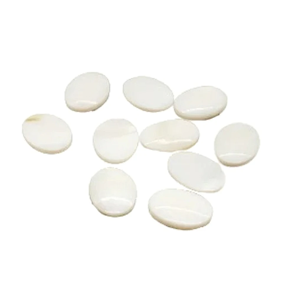 

White Natural Mother of Pearl Shell Beads Smooth Oval Shell Loose Bead 10 Pcs DIY Making Ring Surface Jewelry Accessory 13x18mm