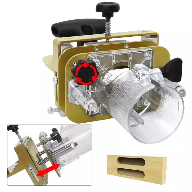 2 in 1 Invisible Fastener Slotting Bracket Mortising Jig Woodworking Trimmer Tool with Adjustable Slotting Width Height