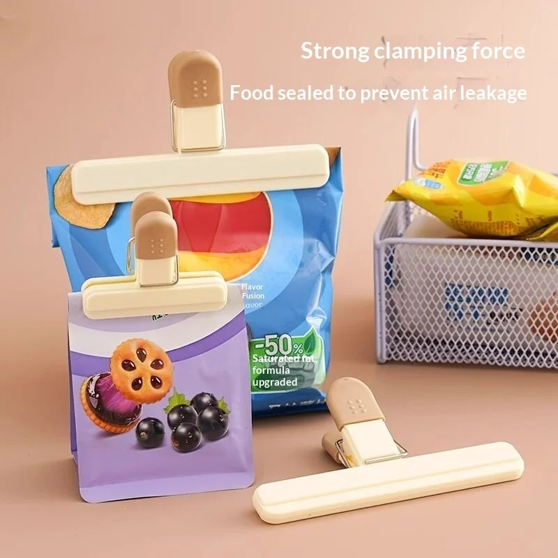 1/4PCS Multifunctional Food Bag Sealing Clips Moisture‑Proof Fresh‑Keeping Clamp for Snack Tea Kitchen Storage Gadgets