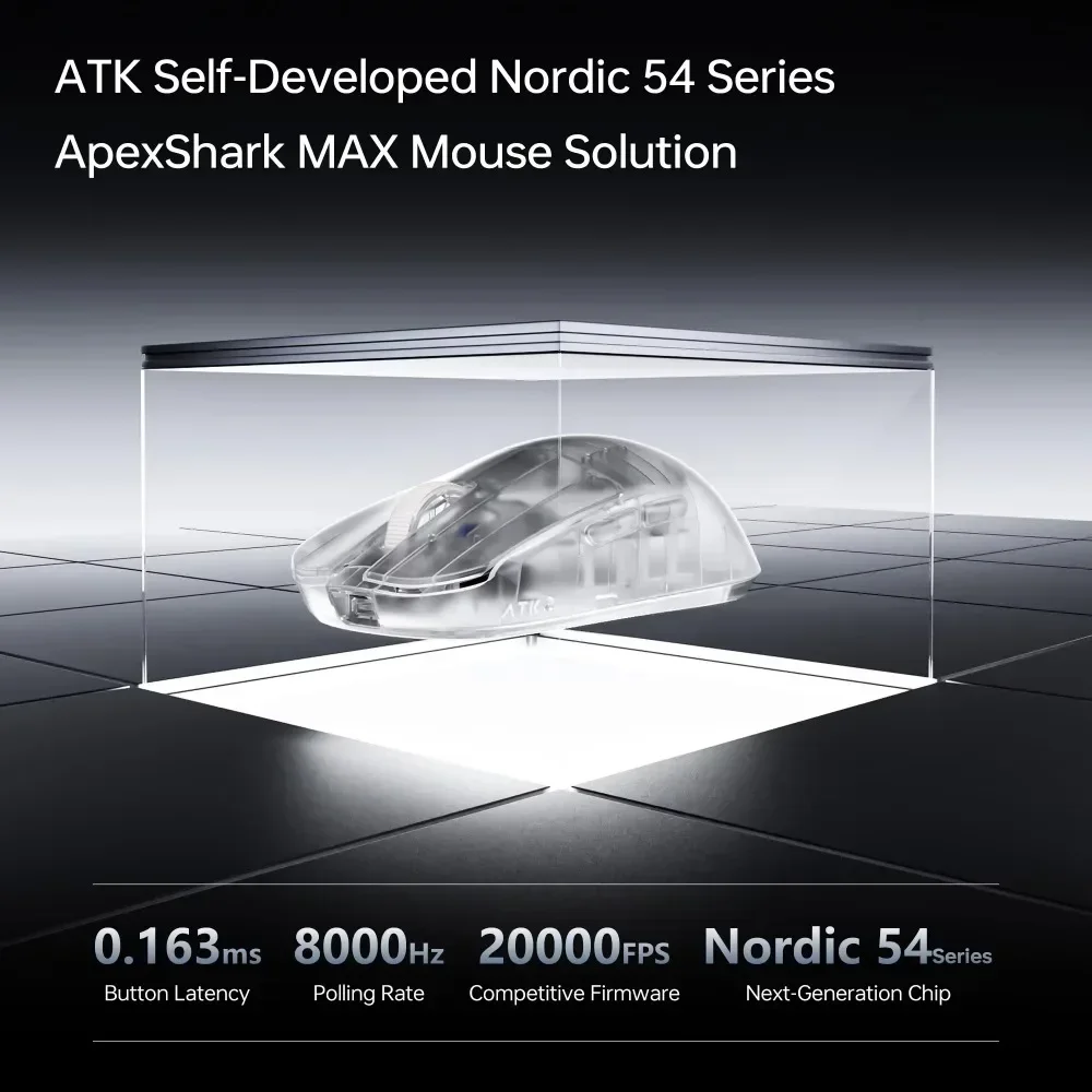 ATK ZERO Exploration Gaming Mouse Ultralight Wireless Dual 8K PAW3950Ultra Transducer Wireless Mouse Ergonomic Mouse Foggy Mice