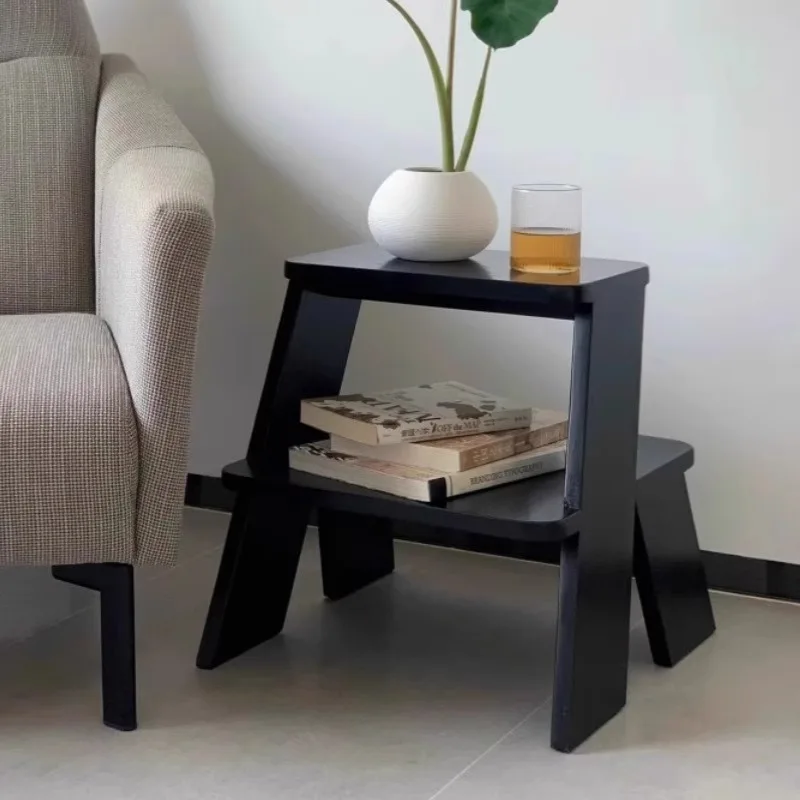 Modern Multifunctional Solid Wood Ladder Stool for Home Furniture in Living Room or Bedroom Versatile Footstool & Coffee Table