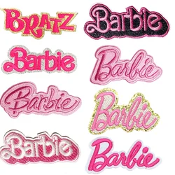 Barbie 10Pcs Letter Embroidered Clothing Patches Anime Diy Children Cute Decorative Clothes Shoes Hats Bags Accessories Gifts