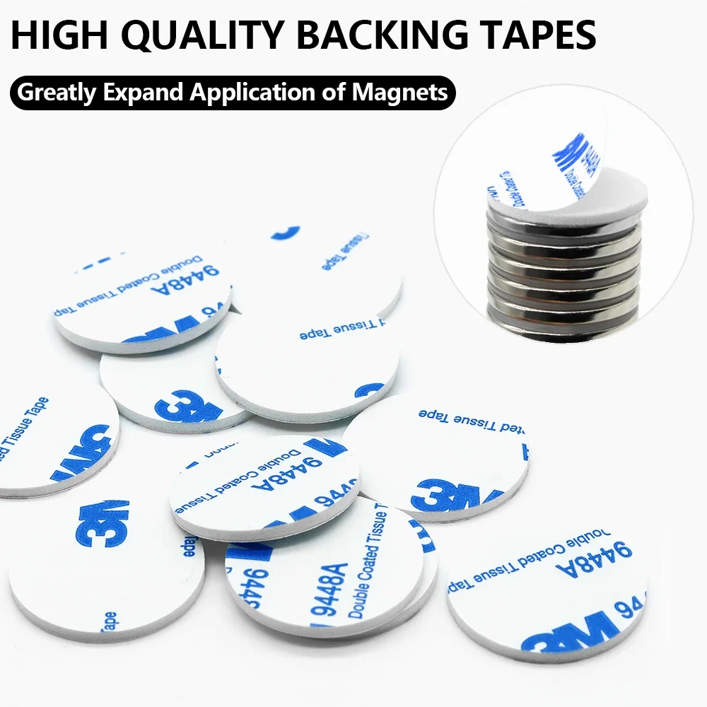 N35 초강력 네오디뮴 자석 양면 접착제 NdfeB 강력 영구 자석 냉장고 자석