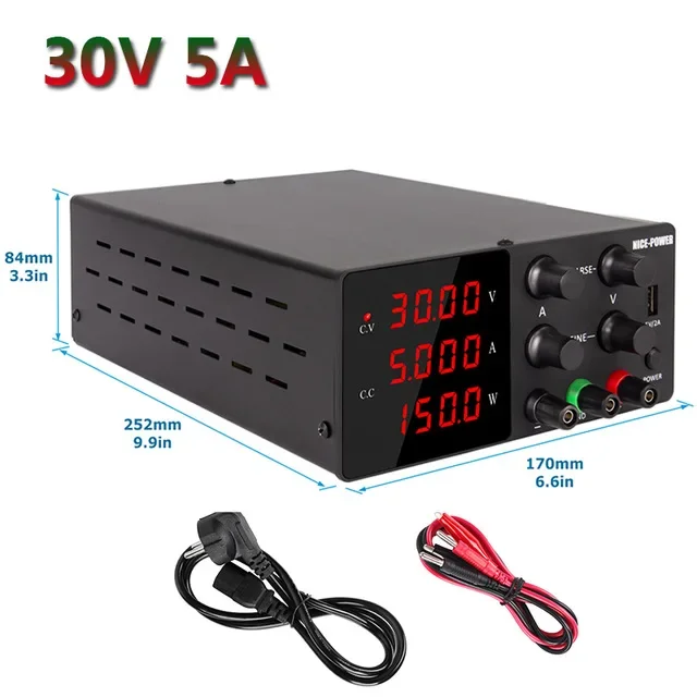 

China Power Supply 30V 5A Precision Adjustable Switching DC Power Supply Lab Bench Power Source