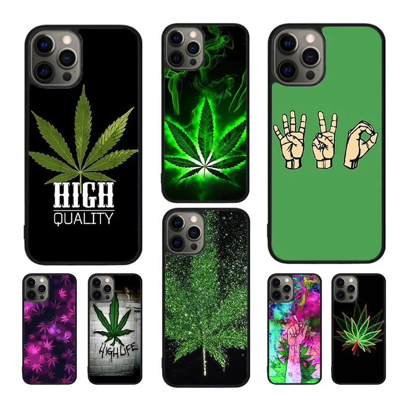 Weed Leaf Celular Mobile Smartphone Cases For Iphone 16 15 14 12 13 Mini 11 Pro Max 6S 7 8 Plus SE2020 Coque Fundas