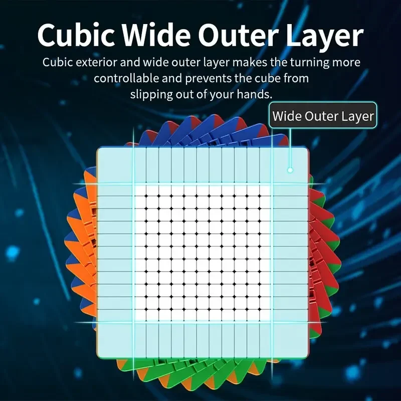 MoYu MFJS MeiLong 13 13x13 Cubo mágico de velocidad, juguetes Fidget profesionales sin pegatinas, Cubo mágico, rompecabezas Meilong 13x13