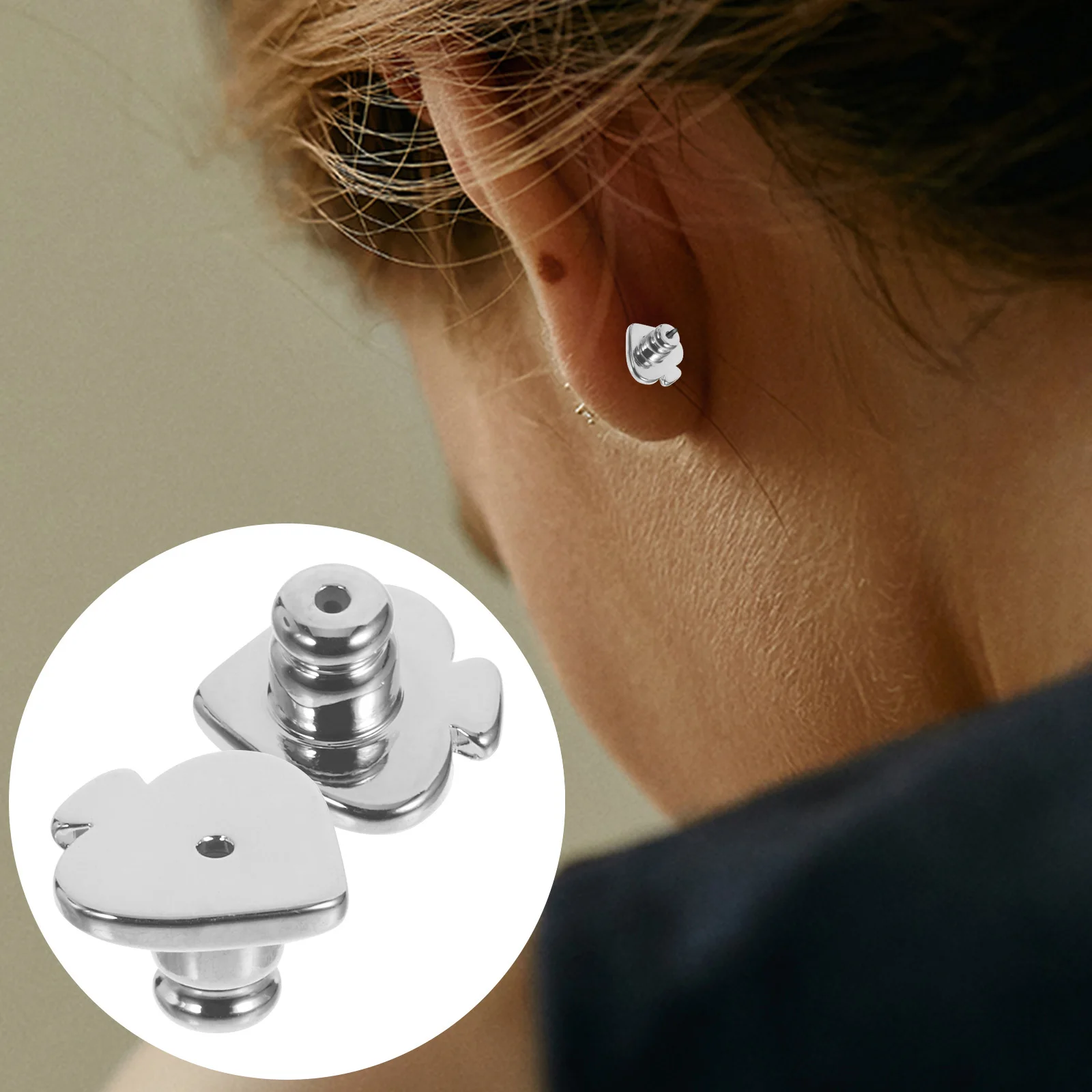 

4Pcs Copper Earring Backings Replacement Lifters Support for Stud Earrings Locking Backs for Heavy Earrings Comfortable Fit