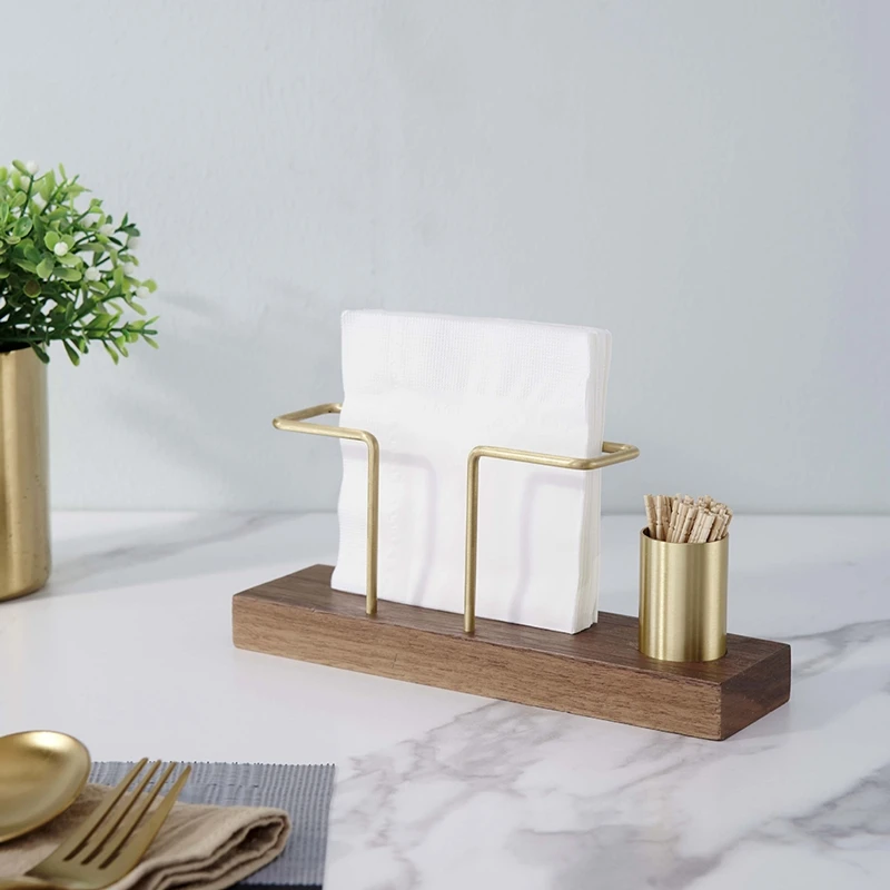 Solid Wood Tissue Holder Home Farmhouse Paper Towel Dispenser Napkin Holder For Table Kitchen Office Decoration