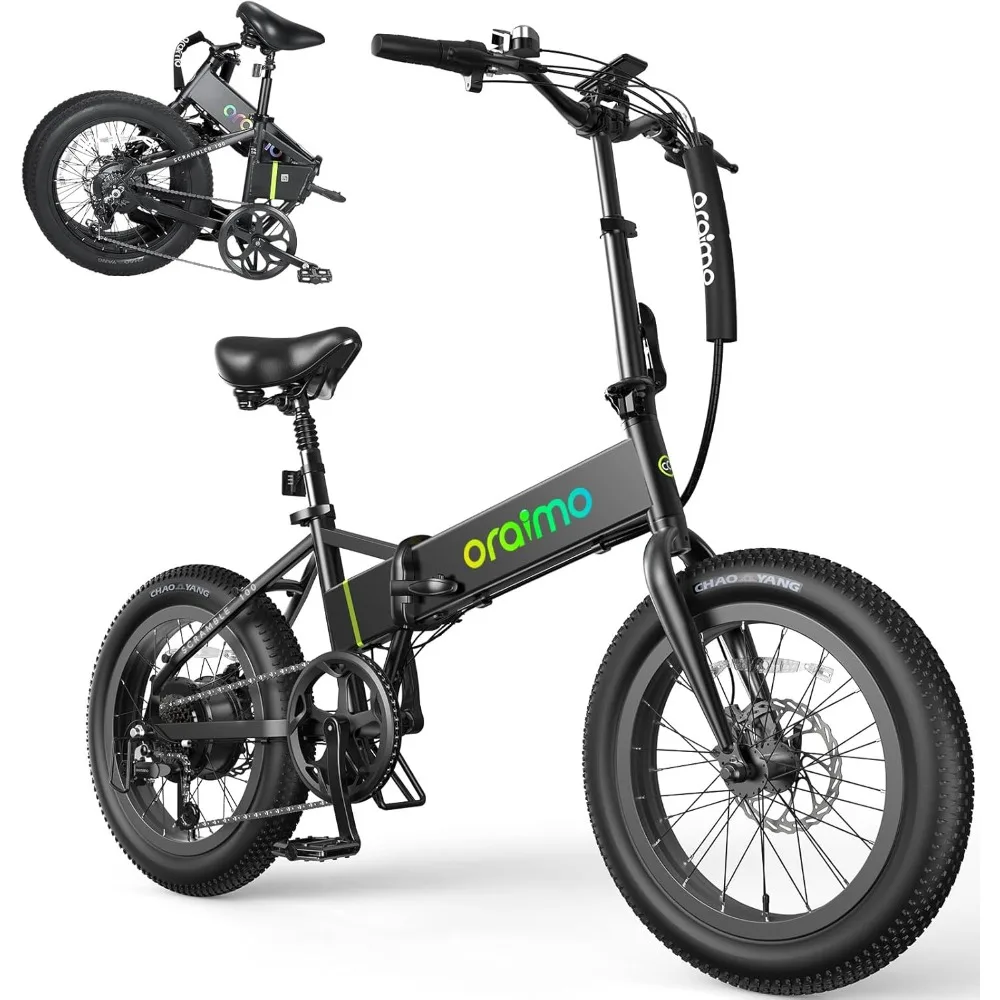 

Folding Electric Bike for Adults, 750W Brushless Motor(Peak 1000W), 48V 12Ah Hidden Battery 20" Fat Tire Ebike, 7 Speed Gear