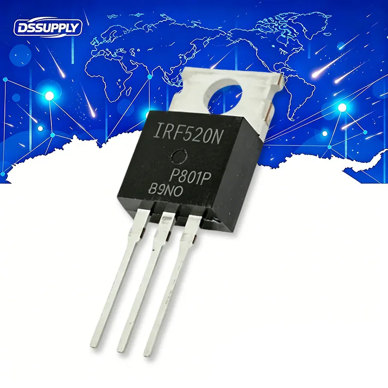 10/50PCS IRF520 TO-220 N-Channel MOSFE IRF520N Field-Effect Transistor