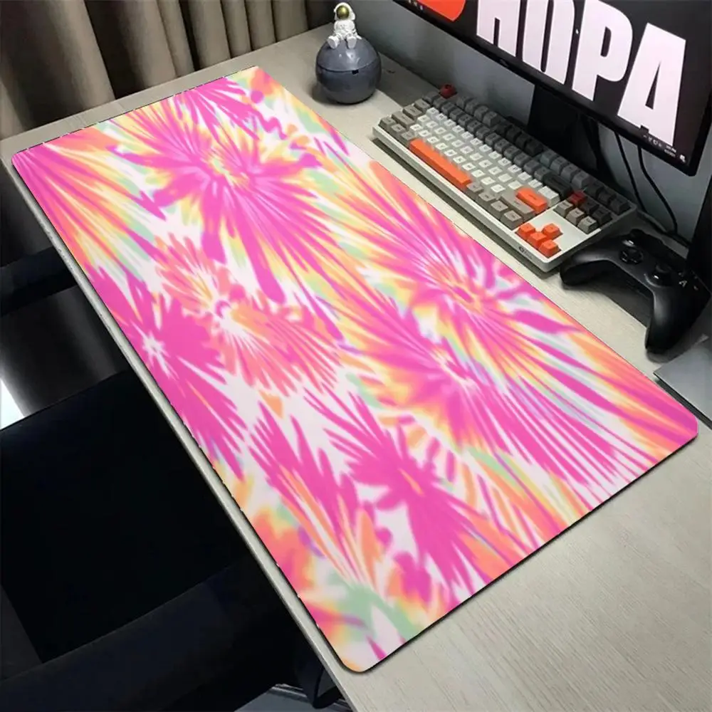 

Коврик для мыши с изображением тропических попугаев, цветов и пальмовых листьев, большой игровой коврик для мыши с закрытыми краями, утолщенный, для компьютера, клавиатуры, стола