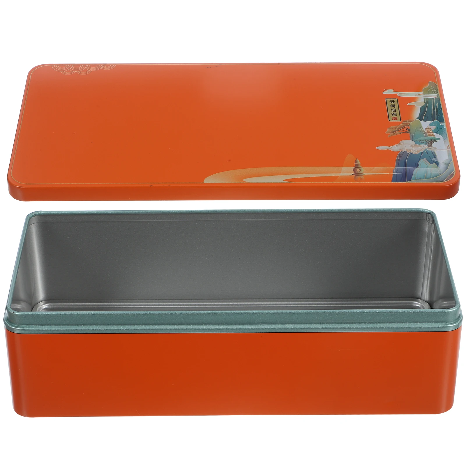 

Tea Storage Box Tinplate Canister Orange Airtight Containers Lids Loose Tea Sugar Candy Home Office Hotel Restaurant Proper Size