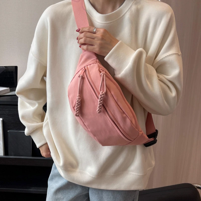 Nylon Messenger Bags Nylon Cross body Chest Bag Dumpling Bag for Women Nylon Crossbody Bag Half Moon Armpit Bag Shoulder Bags