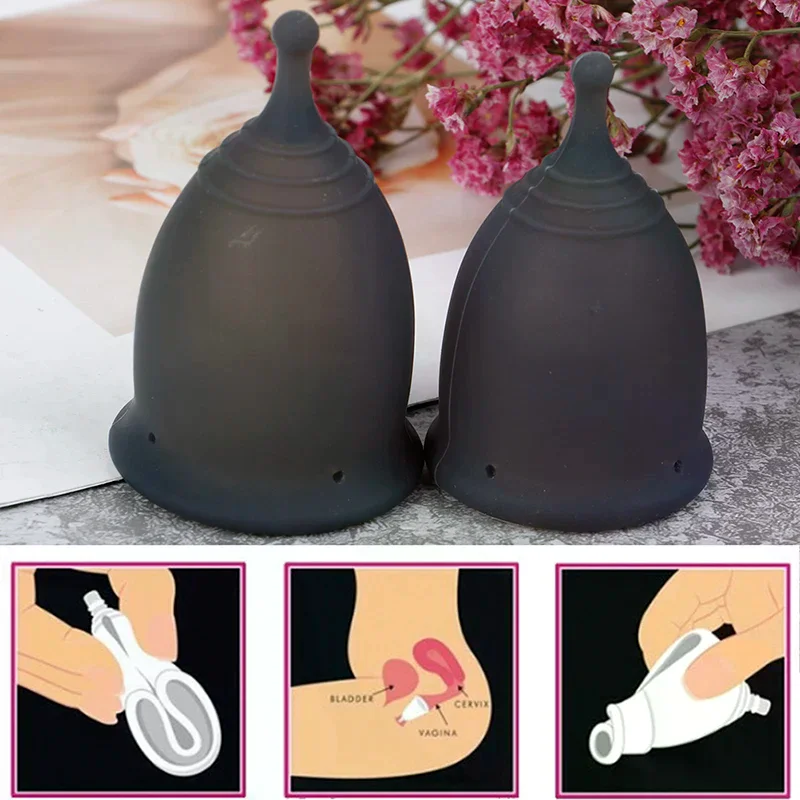 ถ้วยประจำเดือนหลากสี 1 ชิ้น ทำจากซิลิโคนเกรดทางการแพทย์ ถ้วยฆ่าเชื้อสำหรับผู้หญิง ถ้วยประจำเดือนสำหรับสุภาพสตรี ผลิตภัณฑ์สุขอนามัยสำหรับผู้หญิง