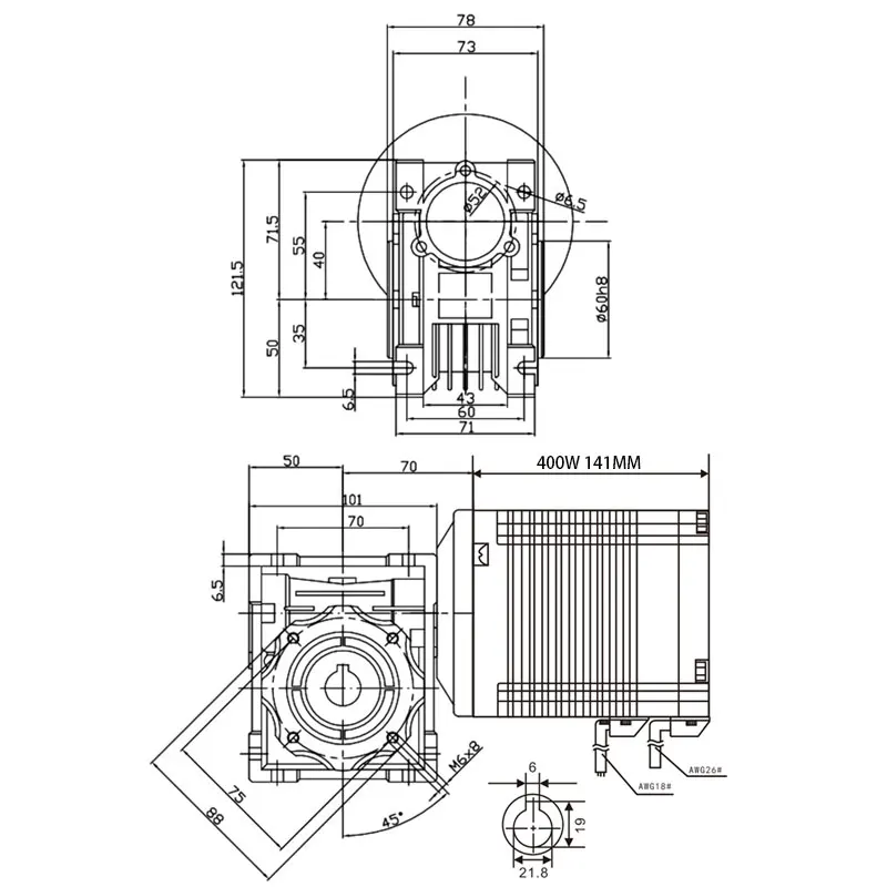 Imagem -02 - Qiwo Nmrv40 400w Worm Engrenagem Redutor Motor Alto Torque dc Pequeno Redutor sem Escova Motor Auto Bloqueio Mais Controlador Kit