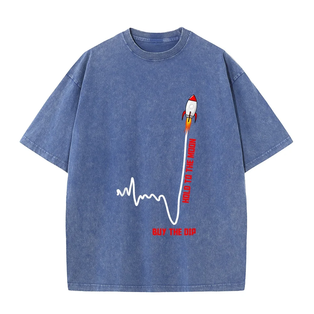 GME Stock AMC Hold to the Moon Buy Dip Market T-Shirt Camisetas Masculinas 웃긴 Essential Graphic T Shirt Humor Funny Quote Tee