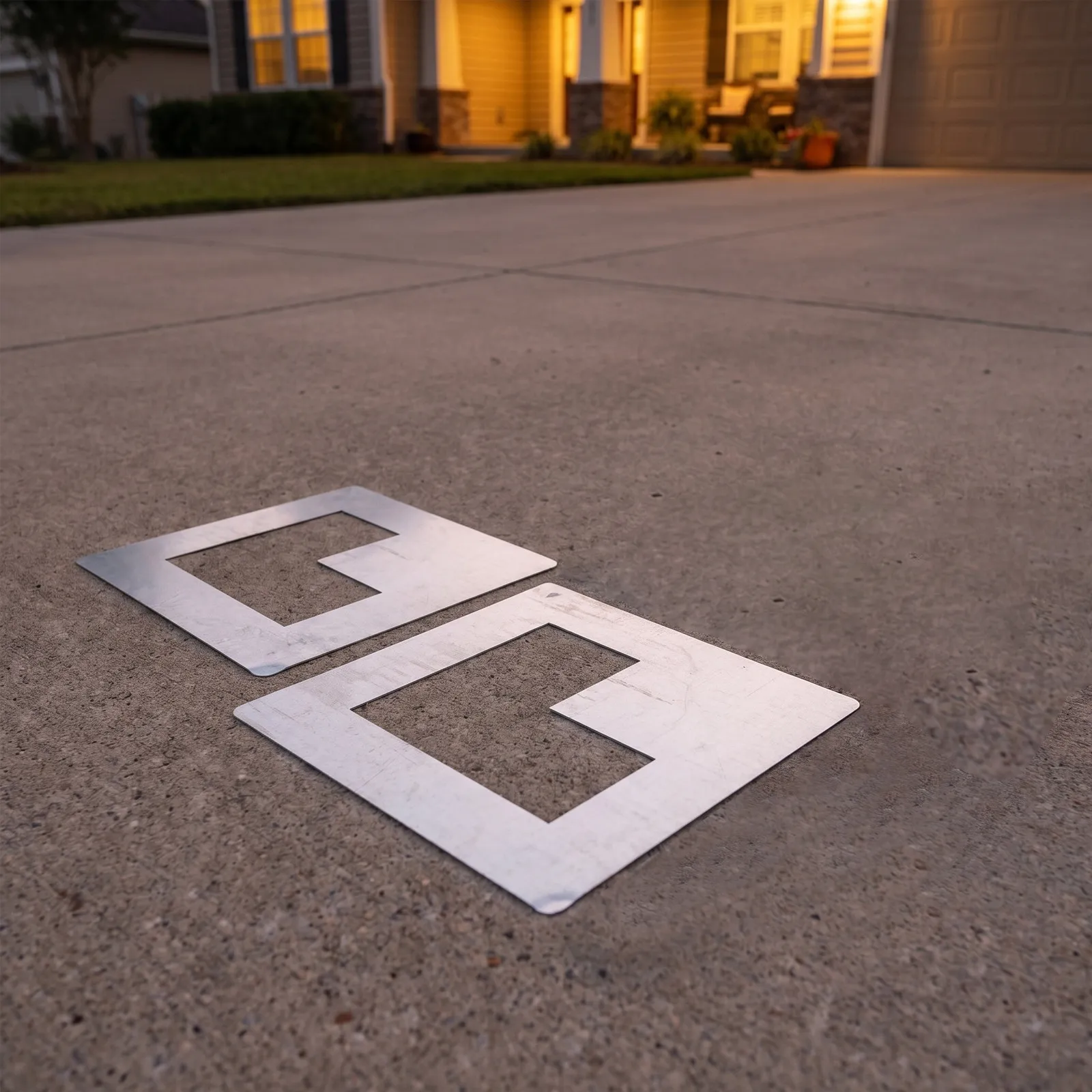 L Corner Reusable Floor Stencil Metal Parking Lot Line Template Precise Garage Divider Paint Stencil Cement Asphalt Use