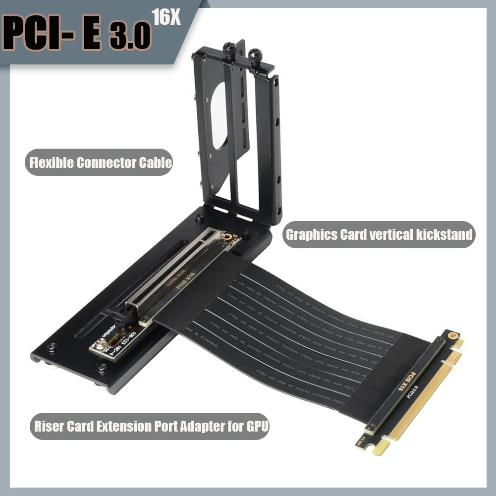 

Riser PCI-E 3.0 Riser High Speed PC Graphics Cards PCI Express Cable Extender 16x GPU Riser Cable with Vertical Kit ATX Chassis