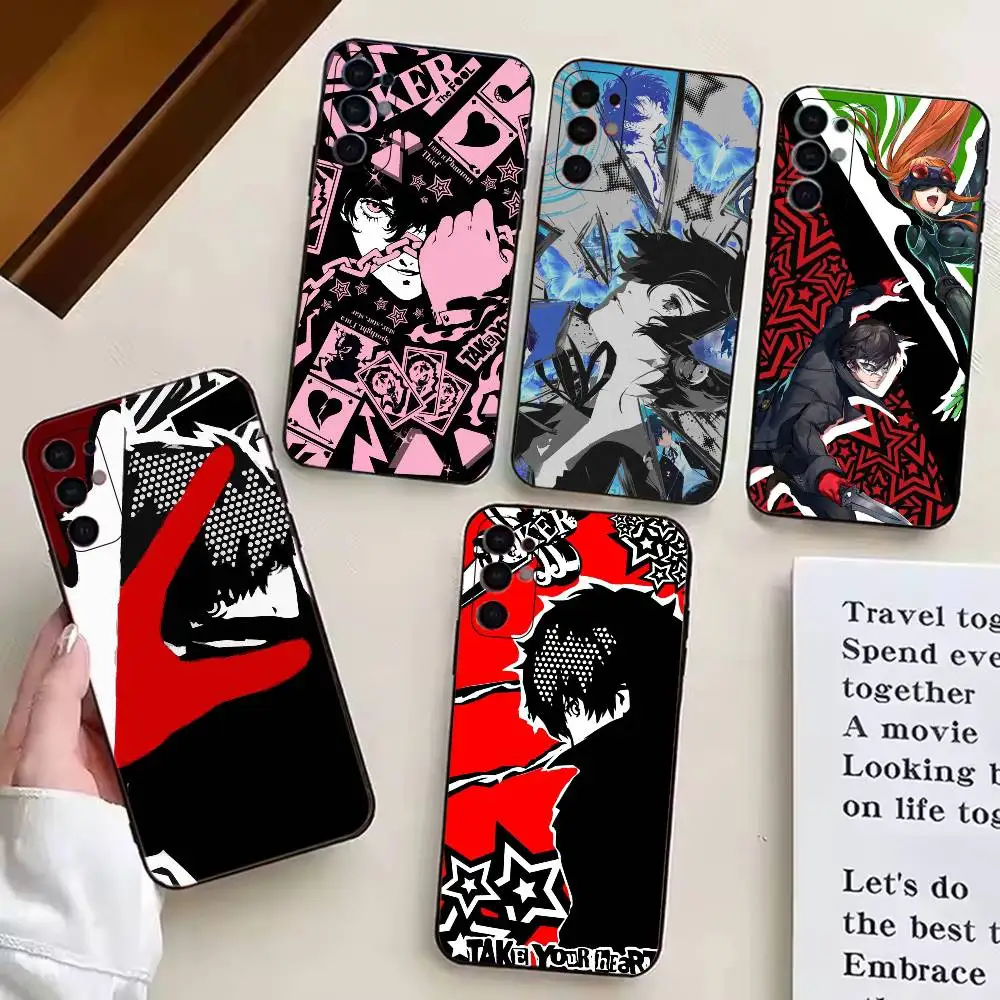 Fashion Game P-Persona 5 Phone Case For Samsung S25,S24,S21,S22,S23,S30,Ultra,S20,Plus,Fe,Soft Silicone Black Cover