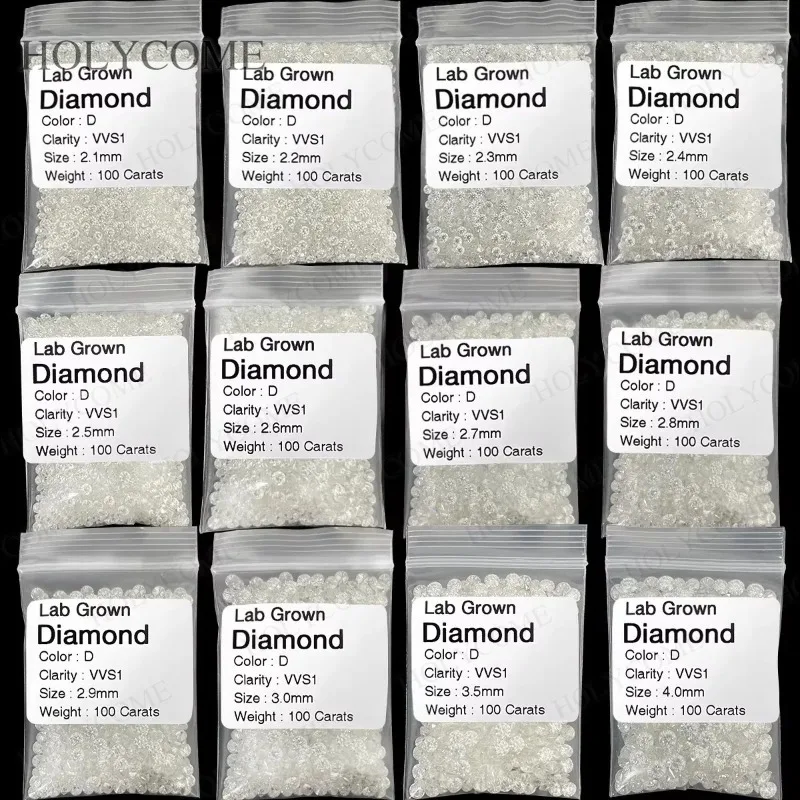 

HPHT Premium Lab Grown Diamond Melee Stone Round 0.9mm-3mm VVS-VS DEF Color High-Quality for Rings Pendant Jewelry Design Crafts