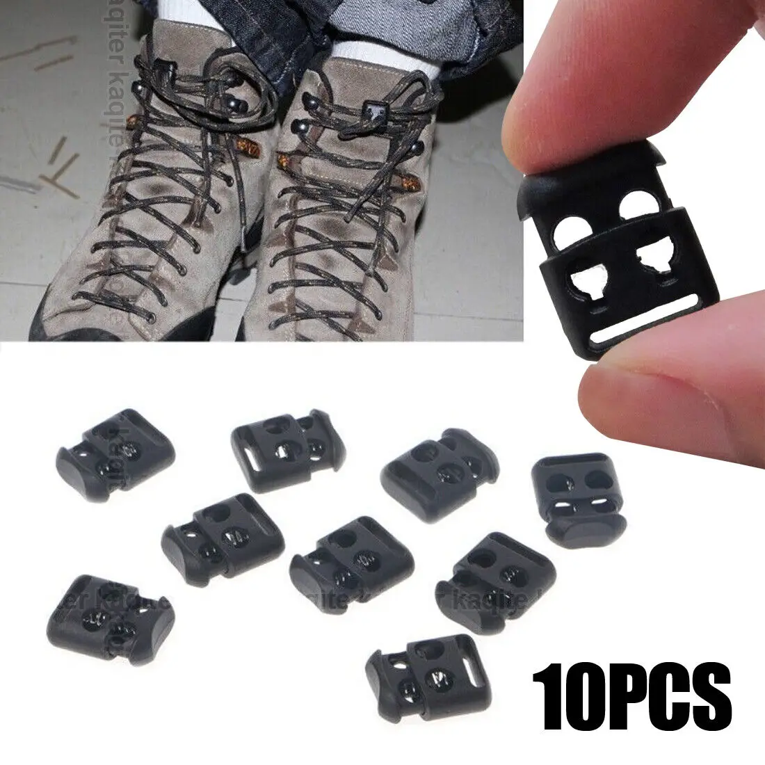 

10Pcs Plastic Non-slip Camping Shoe Lace Shoelace Buckle Rope Clamp Cord Lock Stopper Run Sports Clip Cord Buckles Lanyard Parts