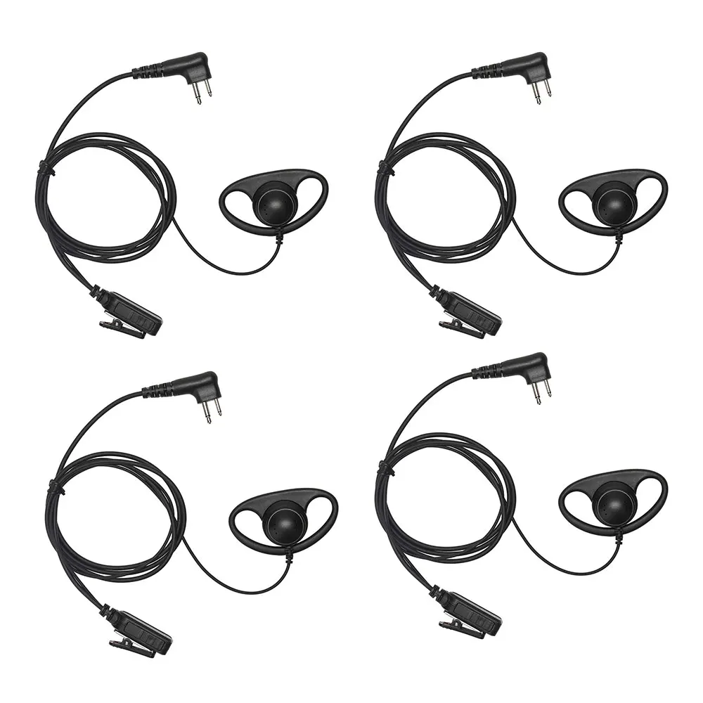 4pcs Earpiece Compatible with Motorola Radio CLS1410 CLS1110 CP200 GP300 GP2000 P140 Walkie Talkie with PTT Mic 2 Pin Headset