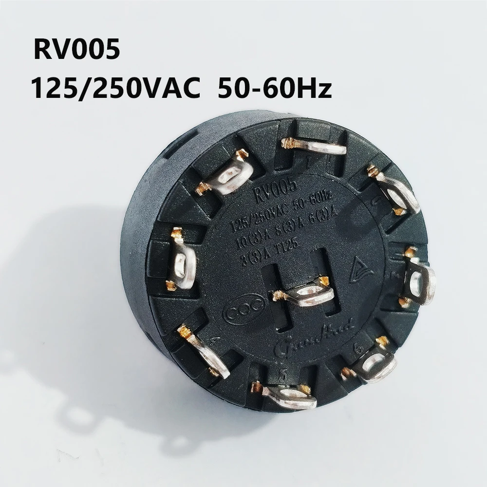 2 Stück 125/250VAC 14MM Runder Drehschalter 4/6/7/8/9-polig 3/5/6/7/8 Schalter für Elektroofen, Teekanne, Mixer, Netzschalter – Detail 4