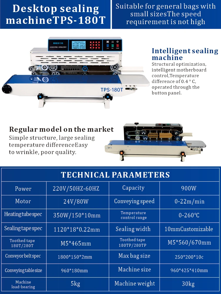 180T Cost-effective Unique Small Tabletop Heat Sealing Coding Machine for Bags Film Pouch Chemical Textiles-Semi-Automatic