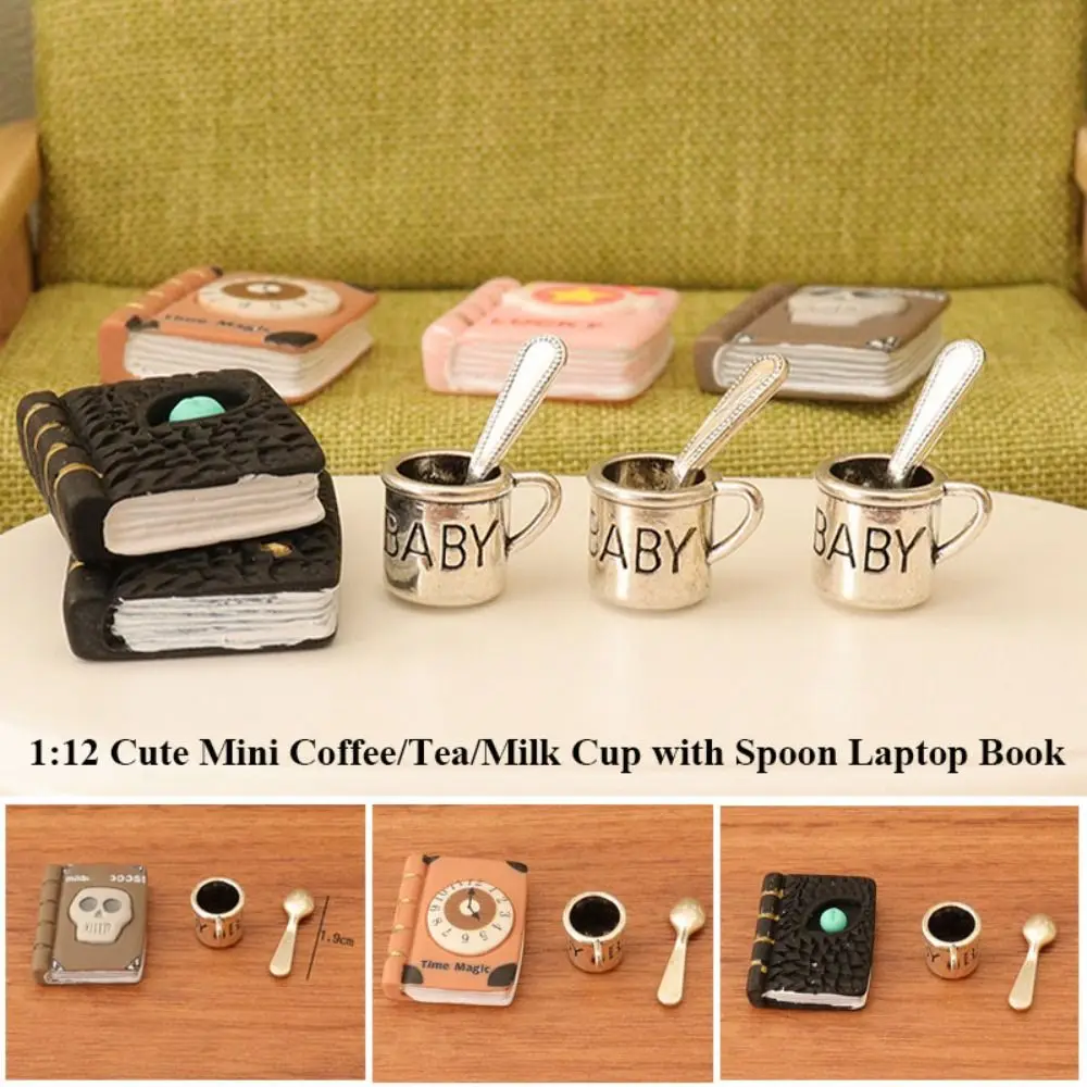 

High Quality Cute Coffee/Tea/Milk Cup Mini 4 Styles Miniature Dollhouse Laptop Book 1:12 Dollhouse Decoration/for BJD Blyth Doll