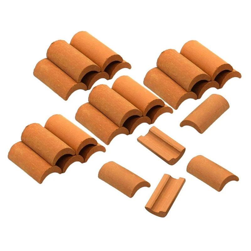 100 sztuk Mini czerwone płytki dachowe zestaw do budowania modeli miniaturowe płytki figurka kształtowanie krajobrazu DIY bajkowe akcesoria ogrodowe B