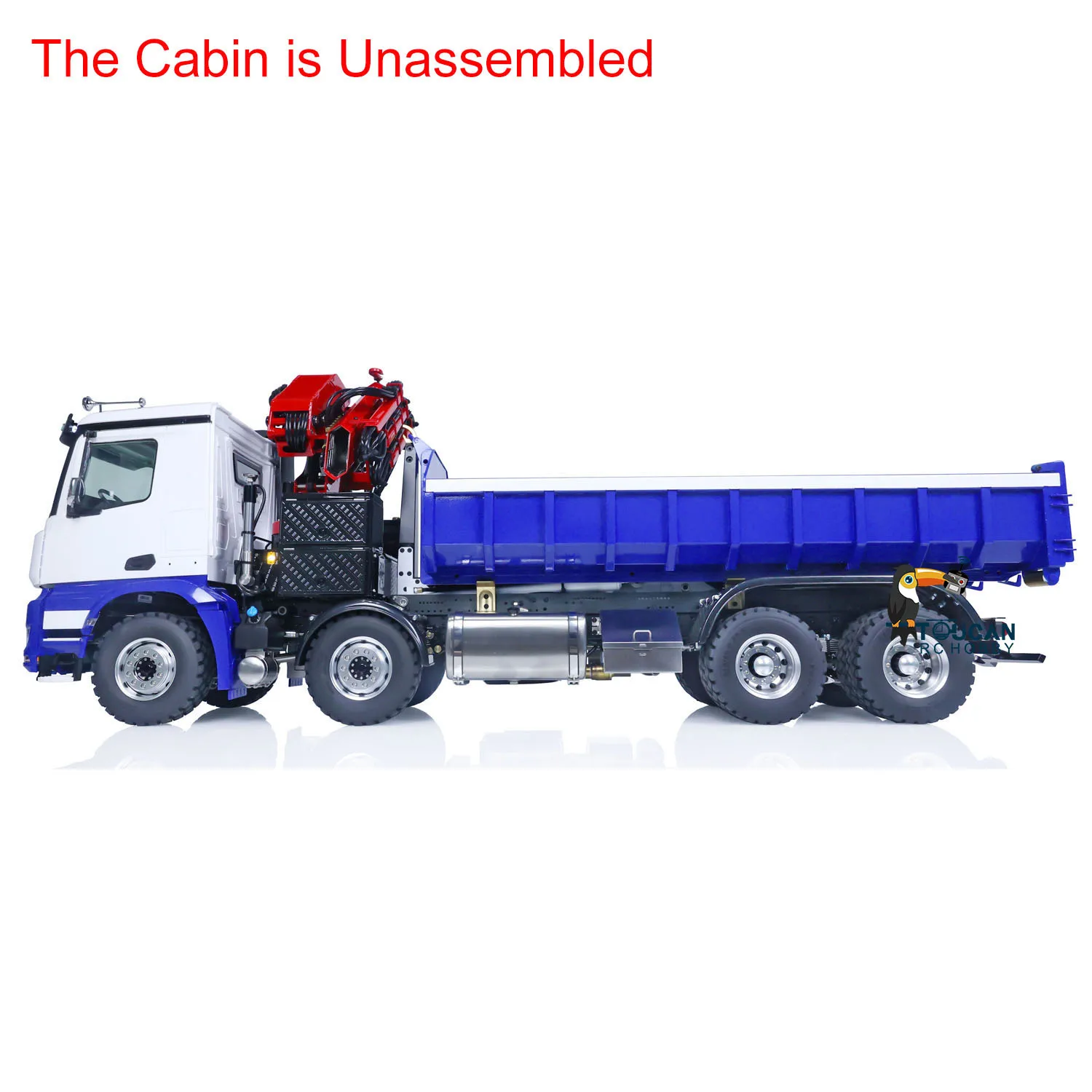 RC 유압 덤프 트럭 LESU 8X8 키트 캐빈 1/14 스케일 원격 제어 덤퍼 티퍼 크레인 자동차 차량 라이트 사운드 세트