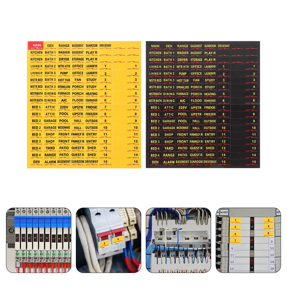 

10 Sheets Electrical Panel Labels Self-Adhesive for Breaker Box Fuse Circuit Identification Safety Organizer Stickers