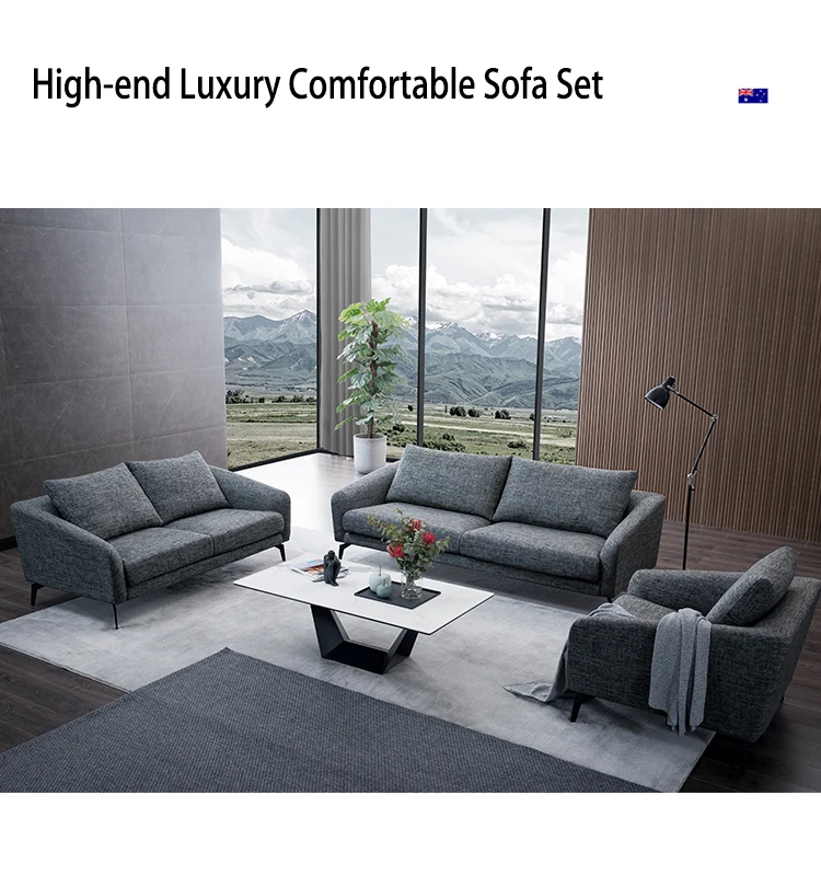 Modern Apartment Living Room Furniture Sofas 3/2/Single Seater Couch Office Leisure Sofa Chair Hotel Hall Fabric Sofa Set